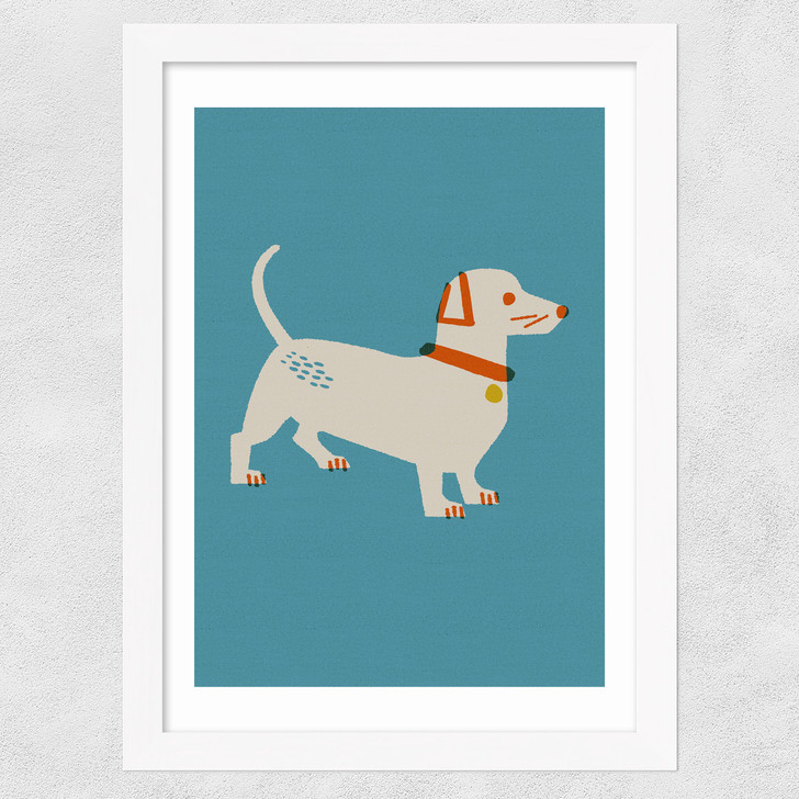 Sausage Dog by Christina Hagerfors Wide White Frame Sausage Dog by Christina Hagerfors Wide White Frame