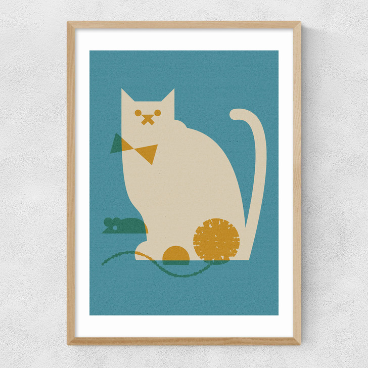 Cat and Mouse Narrow Oak Frame Cat and Mouse Narrow Oak Frame