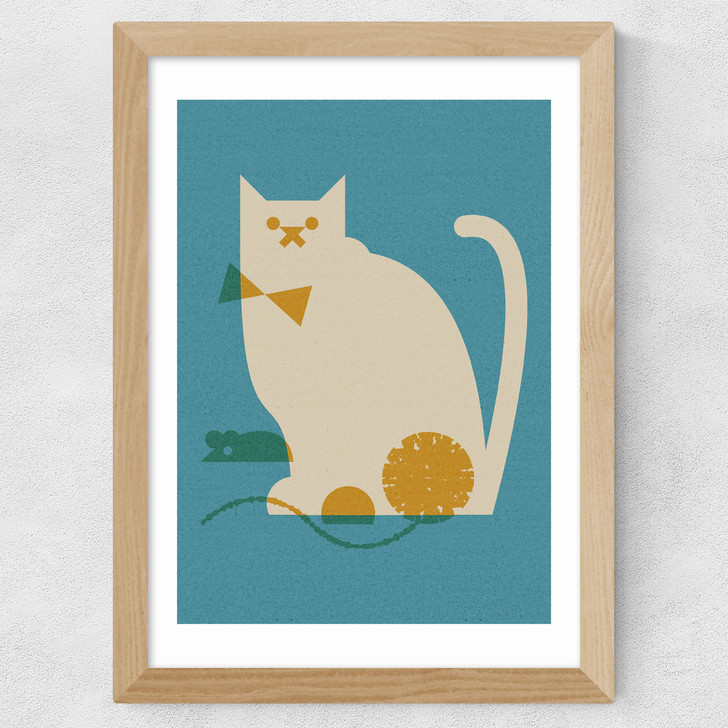Cat and Mouse Wide Oak Frame Cat and Mouse Wide Oak Frame