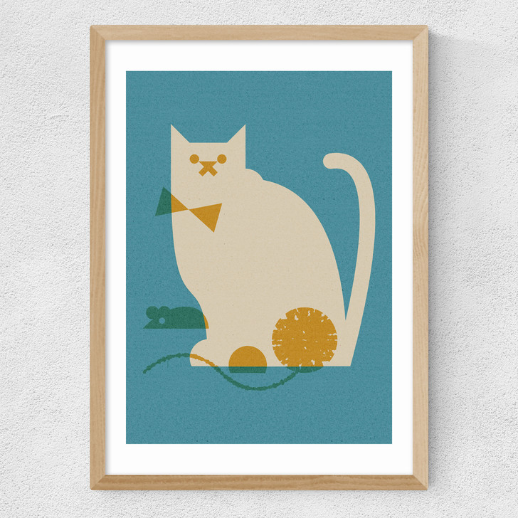 Cat and Mouse Medium Oak Frame