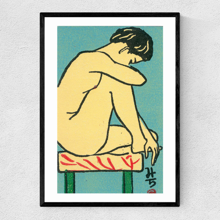 Contemplative Nude Matchbox Narrow Black Frame