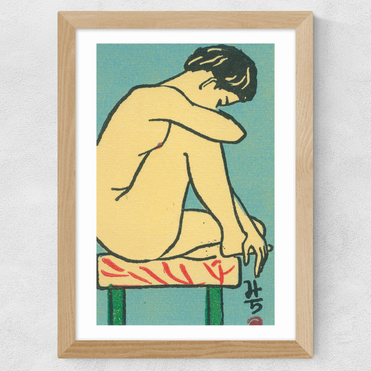 Contemplative Nude Matchbox Wide Oak Frame