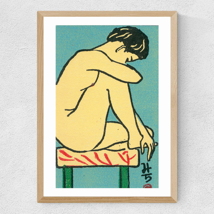 Contemplative Nude Matchbox Medium Oak Frame