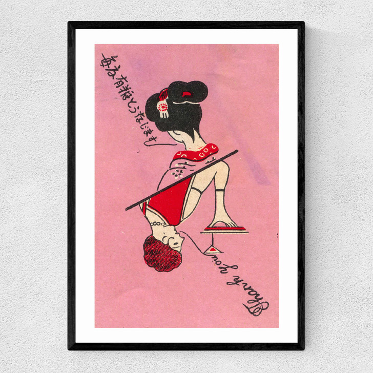 Pink Geisha Matchbox Narrow Black Frame Pink Geisha Matchbox Narrow Black Frame