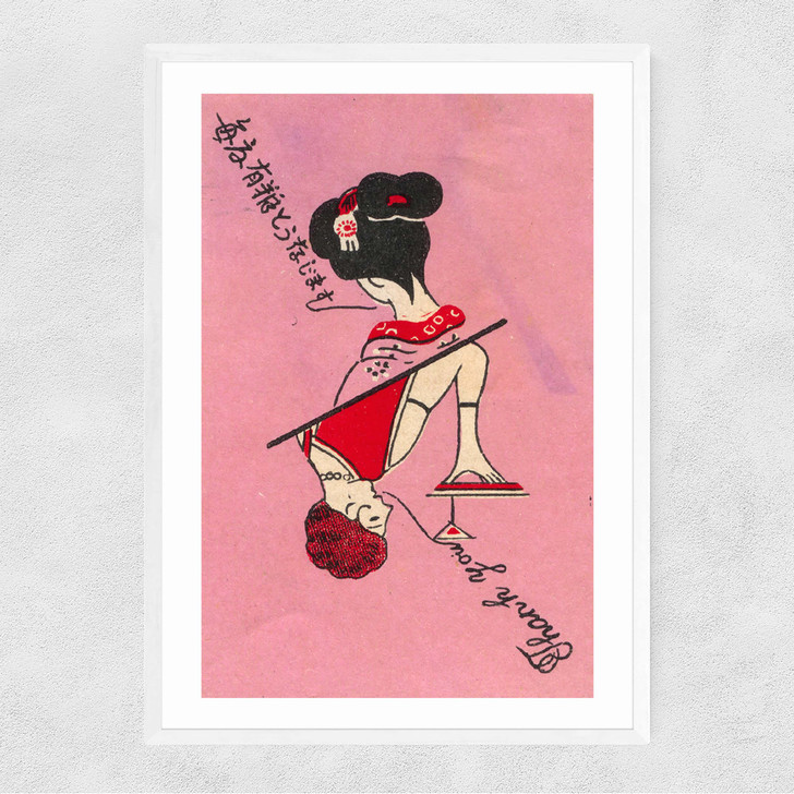 Pink Geisha Matchbox Narrow White Frame Pink Geisha Matchbox Narrow White Frame