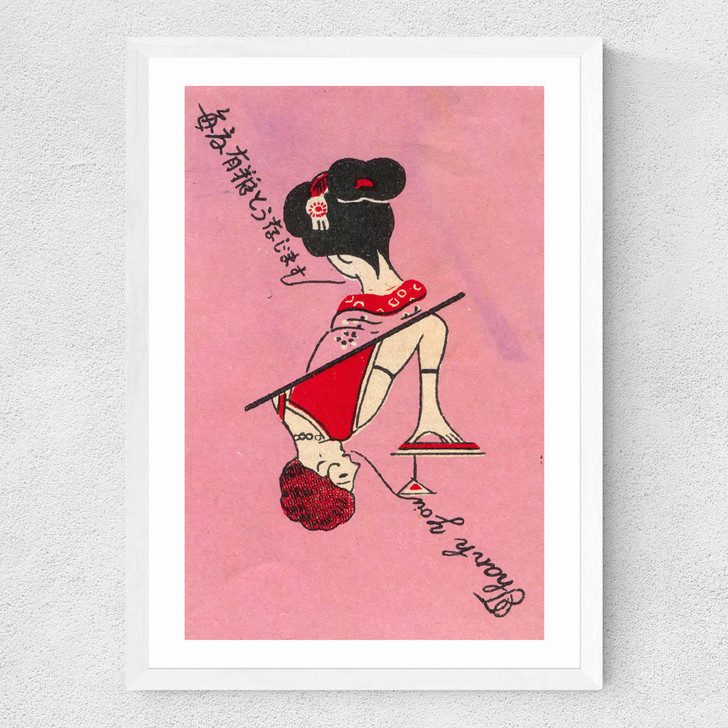 Pink Geisha Matchbox Medium White Frame Pink Geisha Matchbox Medium White Frame