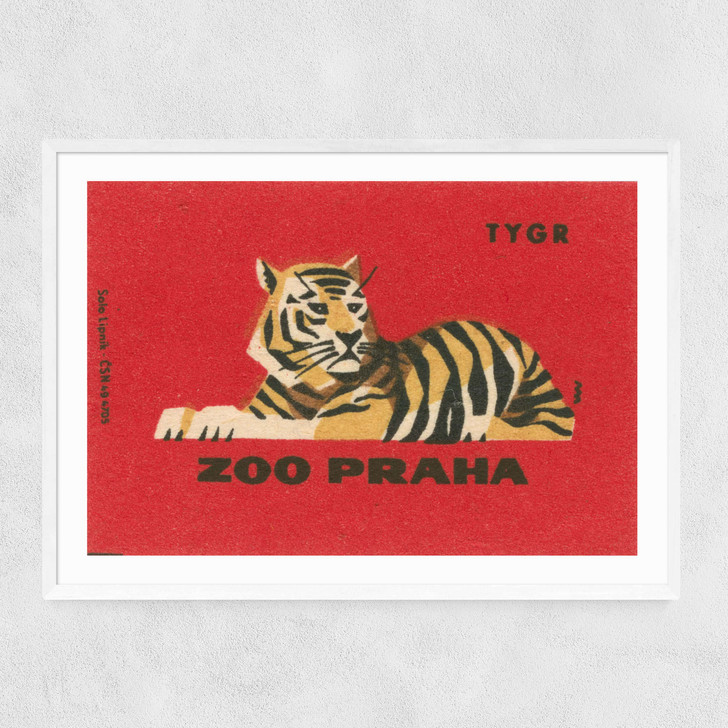 Tiger Matchbox Narrow White Frame Tiger Matchbox Narrow White Frame