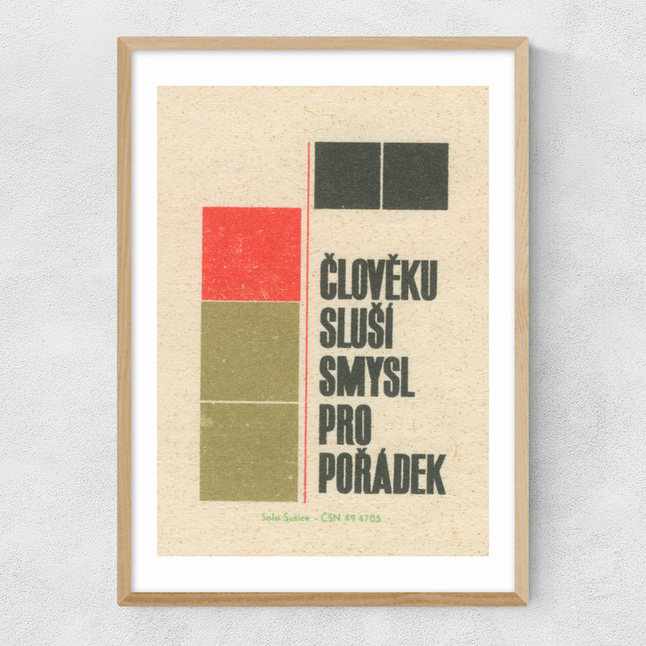 Czech Two Matchbox Narrow Oak Frame