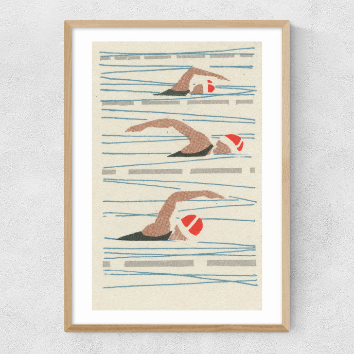 Swimmers Matchbox Narrow Oak Frame Swimmers Matchbox Narrow Oak Frame