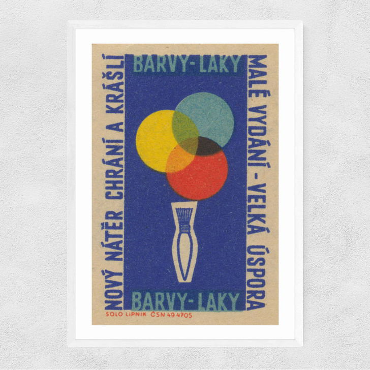 Paintbrush Matchbox Label Narrow White Frame Paintbrush Matchbox Label Narrow White Frame