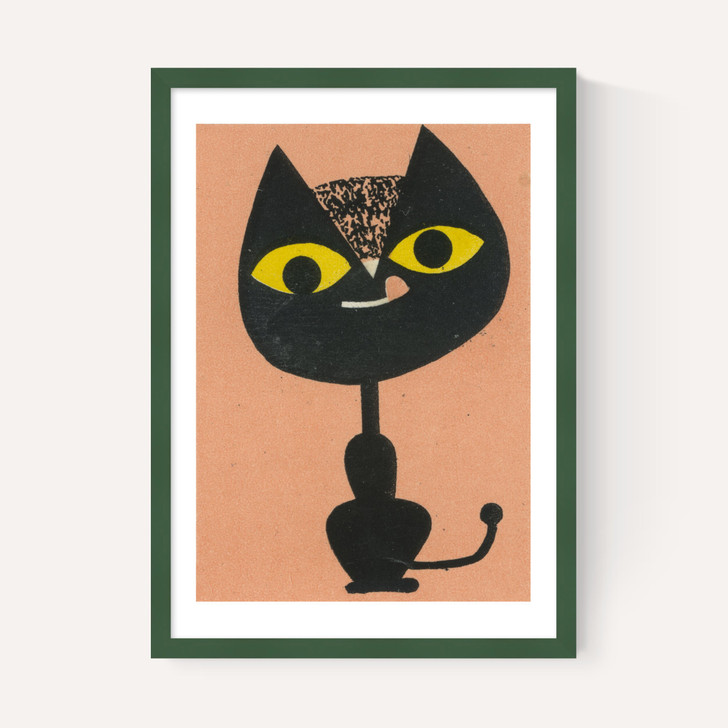 Cat Matchbox Label