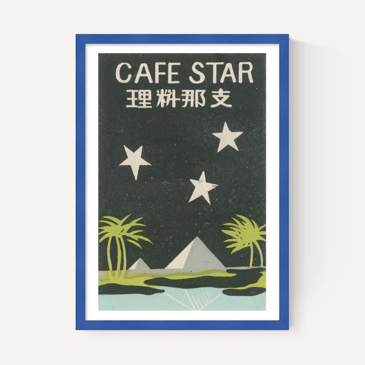Cafe Star Matchbox Label