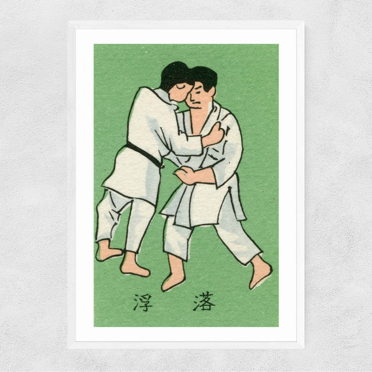 Japanese Wrestlers Matchbox Narrow White Frame