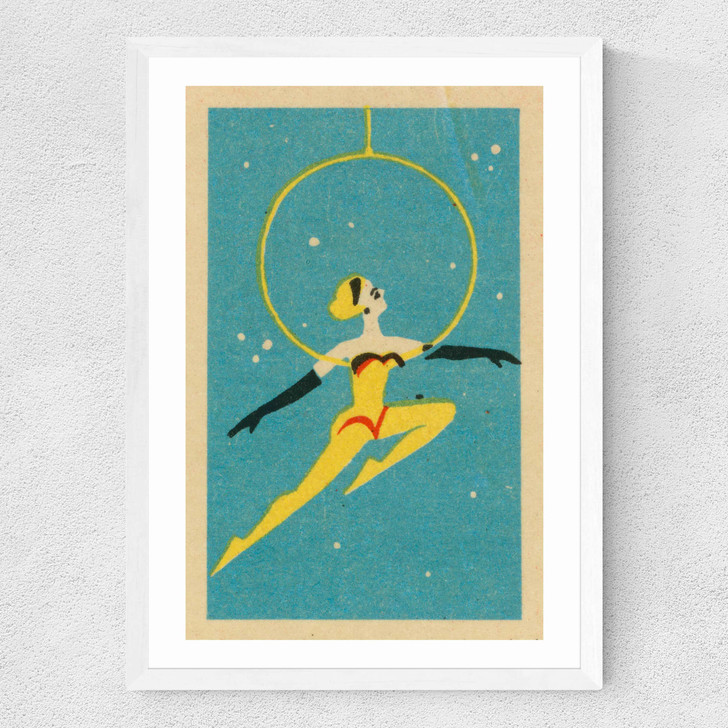 Aerial Woman Matchbox Narrow White Frame