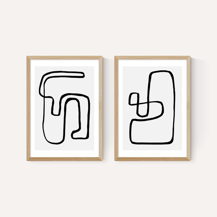 Abstract Monochrome Diptych