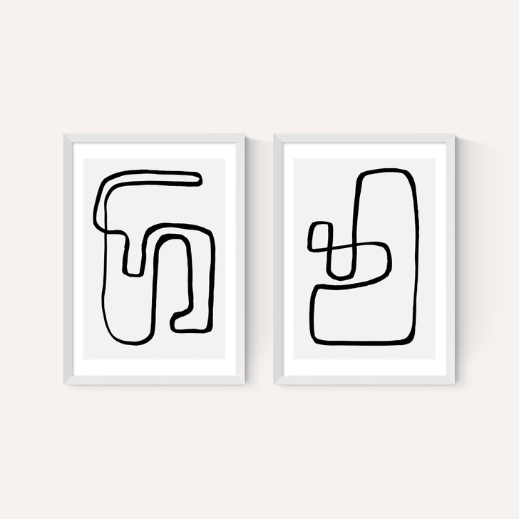 Abstract Monochrome Diptych