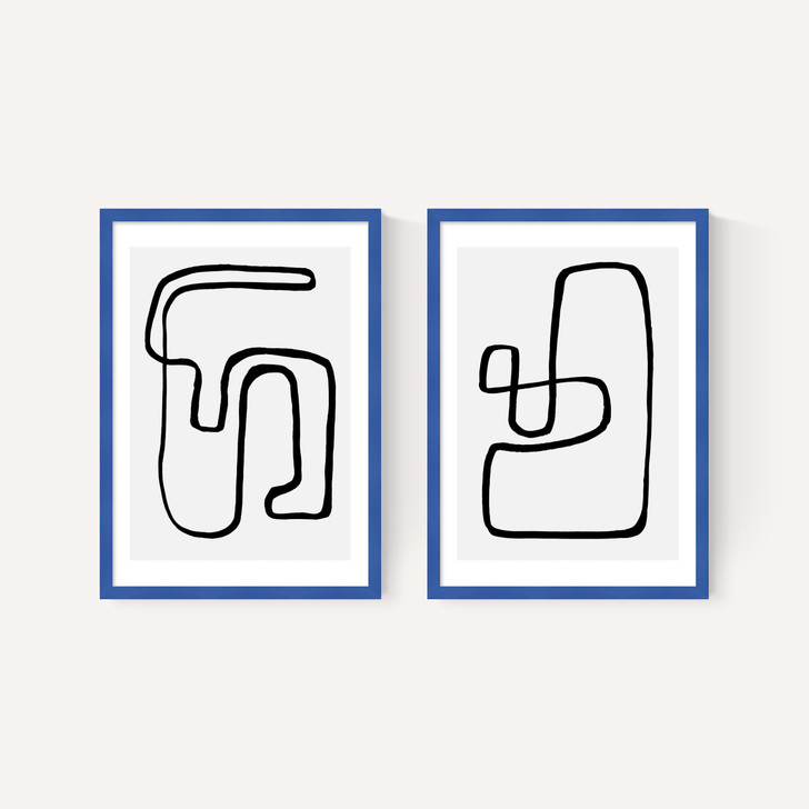 Abstract Monochrome Diptych