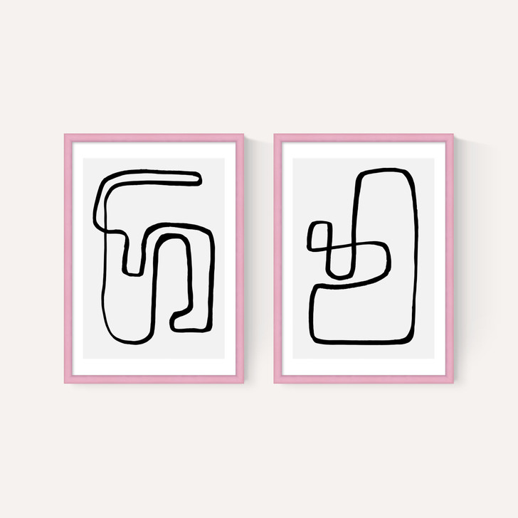 Abstract Monochrome Diptych