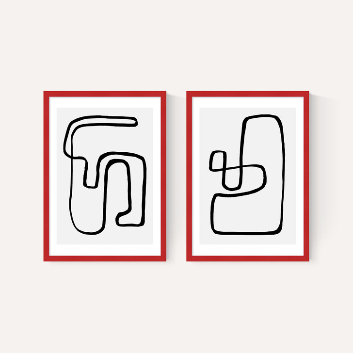 Abstract Monochrome Diptych