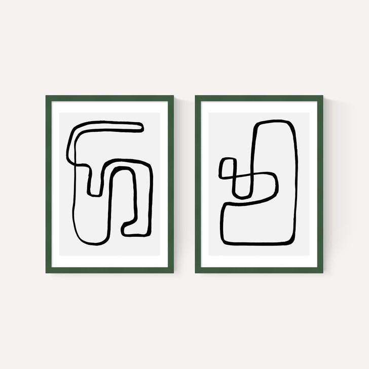 Abstract Monochrome Diptych