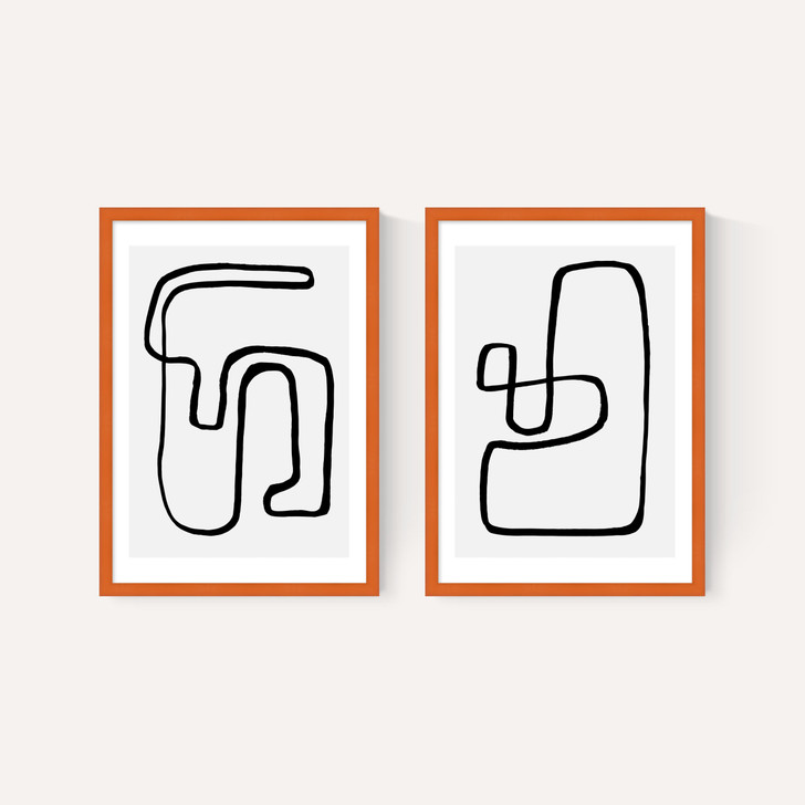 Abstract Monochrome Diptych