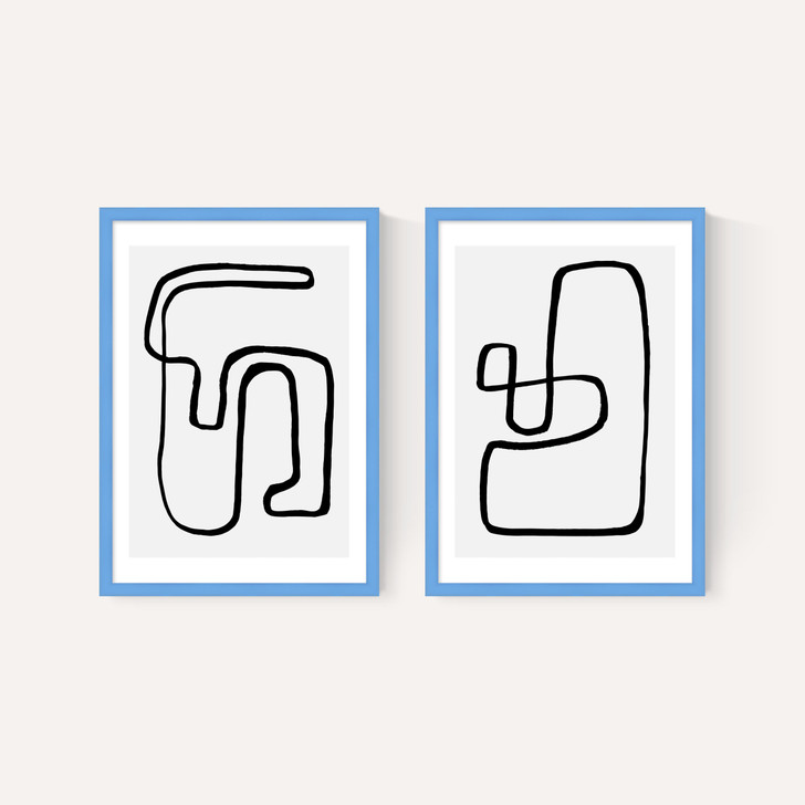 Abstract Monochrome Diptych