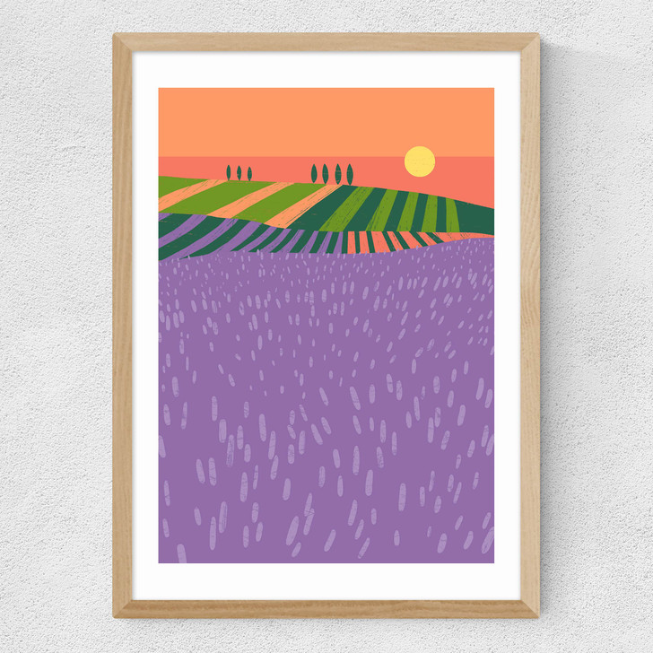 Lavender Fields Medium Oak Frame