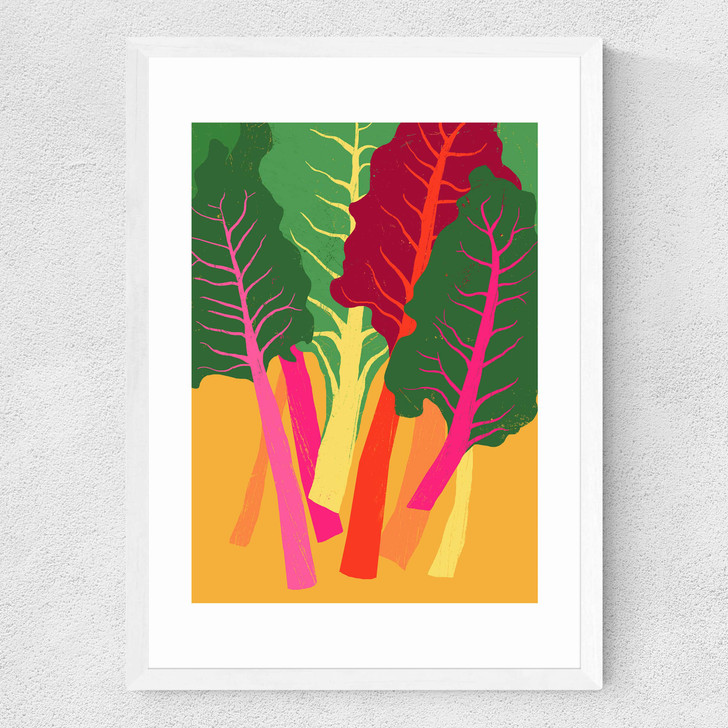 Rainbow Chard Medium White Frame
