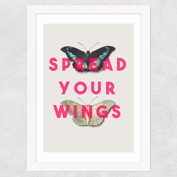 Spread Your Wings Wide White Frame