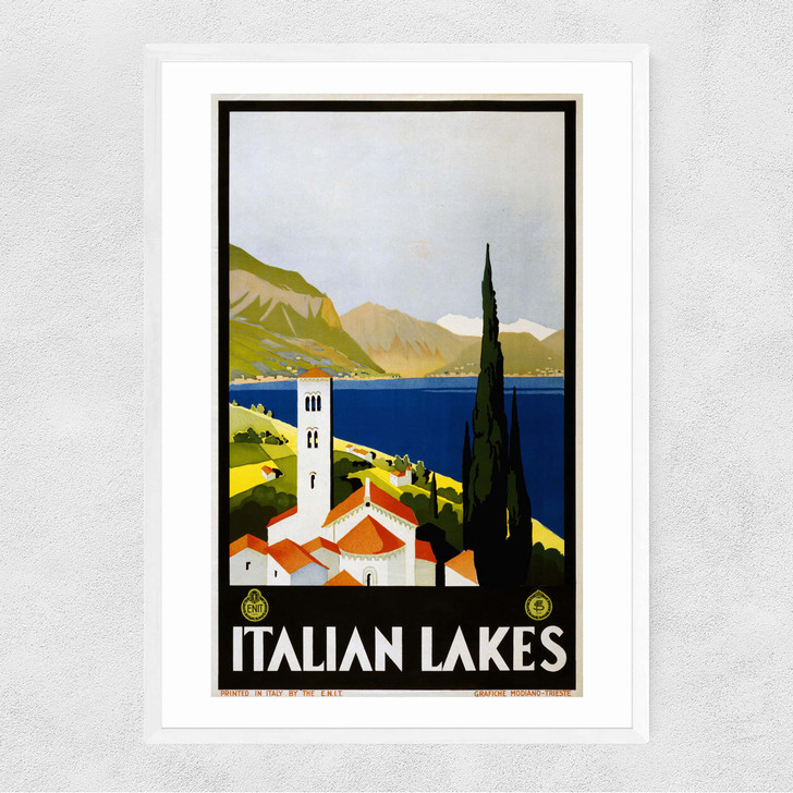 Italian Lakes Narrow White Frame