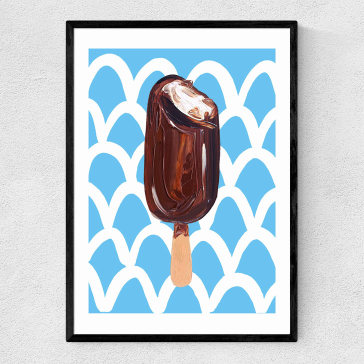 Magnum on Blue Wavey Narrow Black Frame Magnum on Blue Wavey Narrow Black Frame