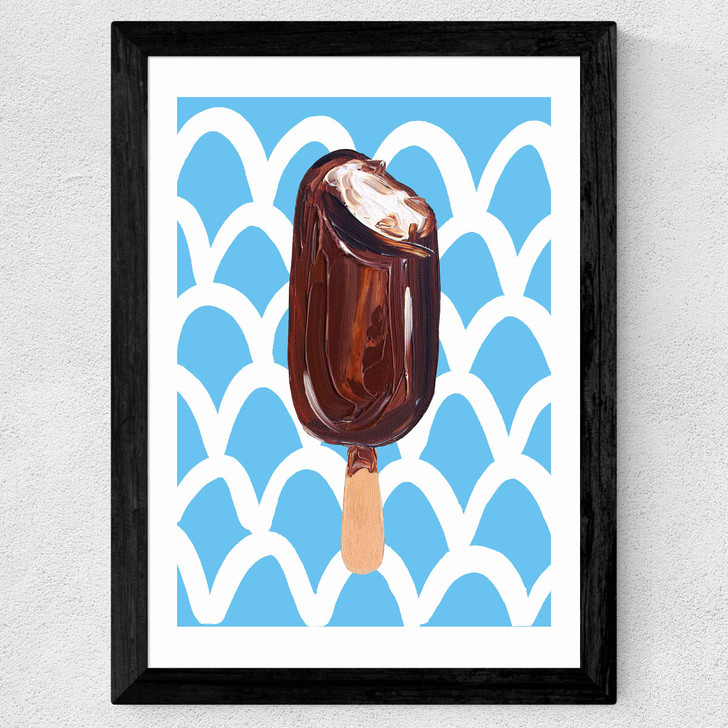 Magnum on Blue Wavey Wide Black Frame Magnum on Blue Wavey Wide Black Frame