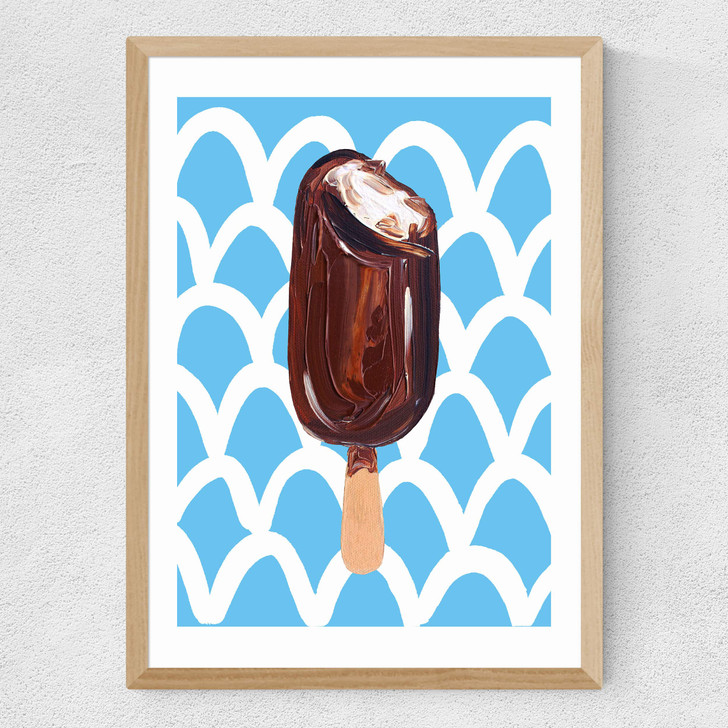 Magnum on Blue Wavey Medium Oak Frame Magnum on Blue Wavey Medium Oak Frame