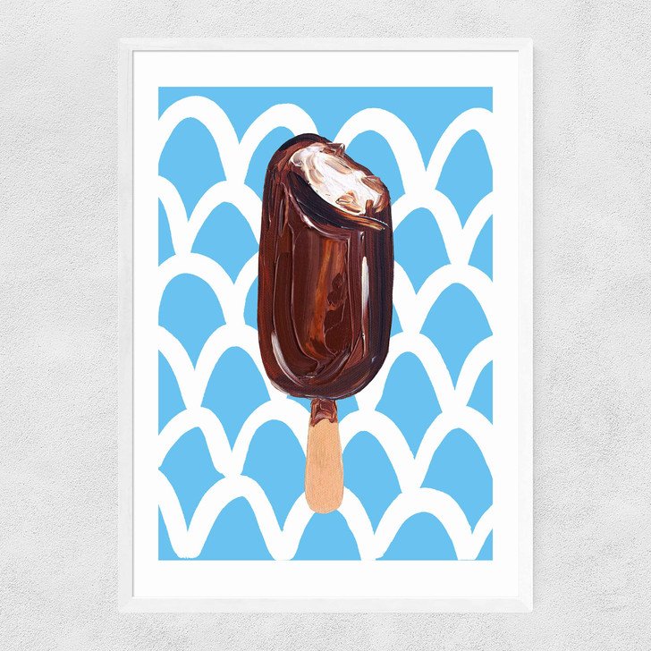 Magnum on Blue Wavey Narrow White Frame Magnum on Blue Wavey Narrow White Frame