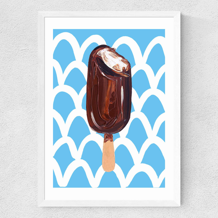 Magnum on Blue Wavey Medium White Frame Magnum on Blue Wavey Medium White Frame