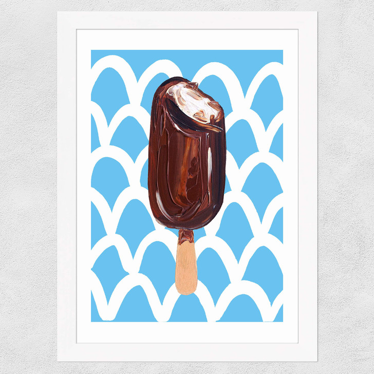 Magnum on Blue Wavey Wide White Frame Magnum on Blue Wavey Wide White Frame