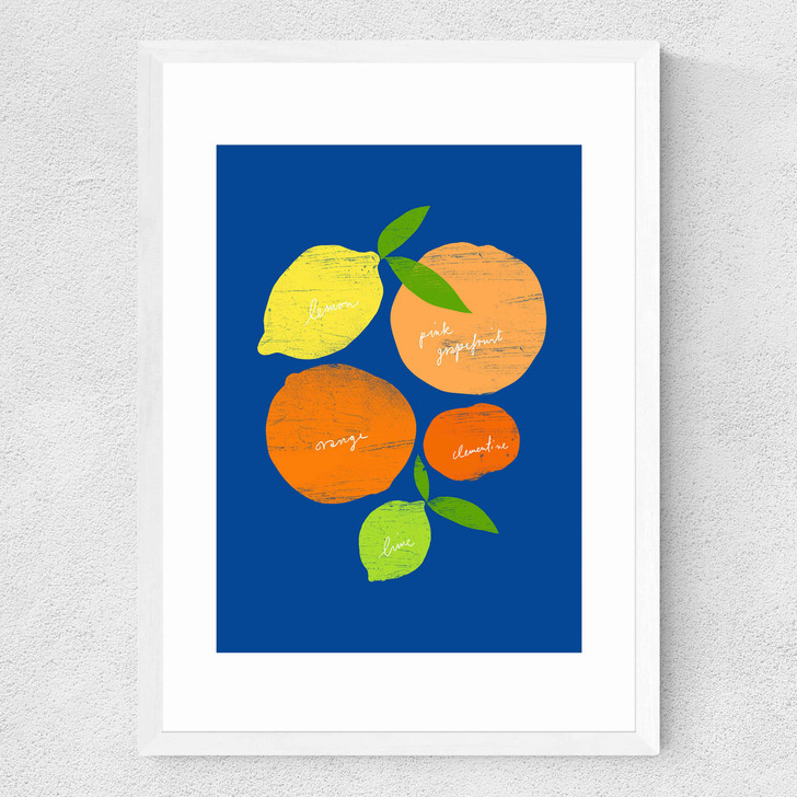 Citrus Blue Medium White Frame Citrus Blue Medium White Frame