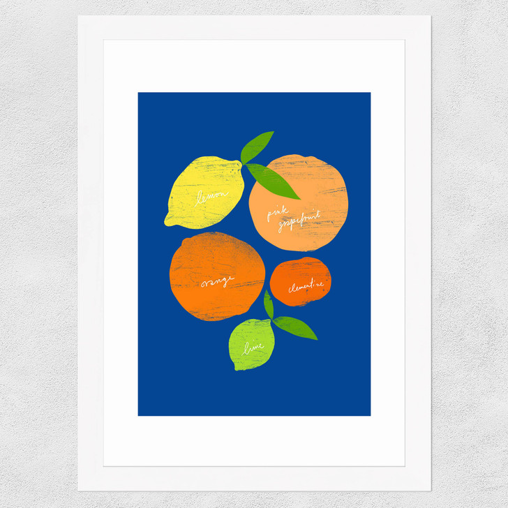 Citrus Blue Wide White Frame Citrus Blue Wide White Frame