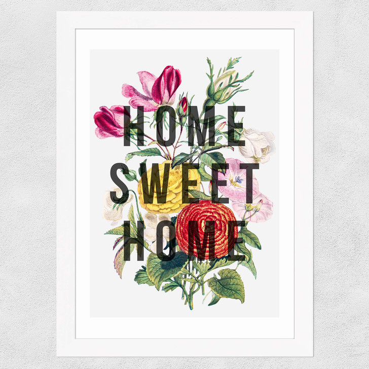 Home Sweet Home by The 13 Prints Wide White Frame
