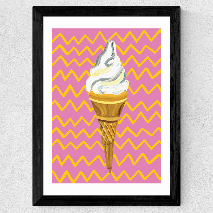Ice Cream Pink Zigzag Wide Black Frame Ice Cream Pink Zigzag Wide Black Frame