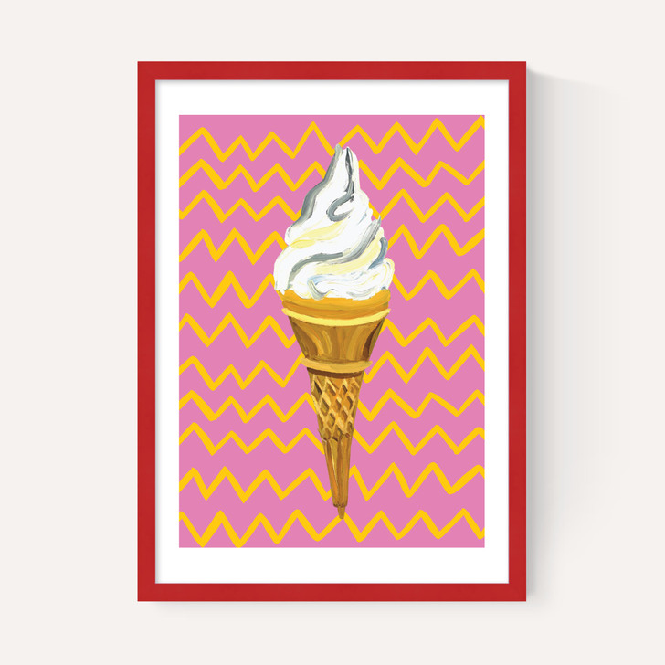 Ice Cream Pink Zigzag