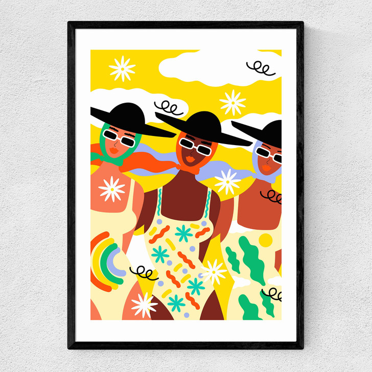 Twisting Flowers Narrow Black Frame Twisting Flowers Narrow Black Frame