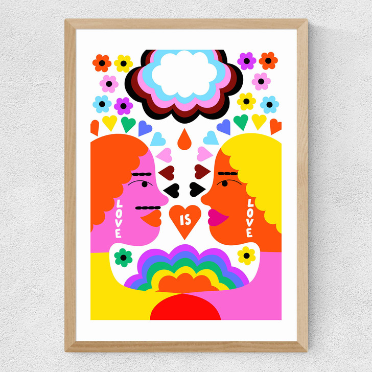 Love Is Love by Ana Jaks Medium Oak Frame Love Is Love by Ana Jaks Medium Oak Frame
