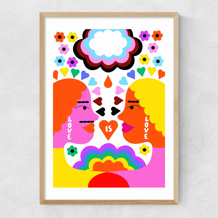 Love Is Love by Ana Jaks Narrow Oak Frame