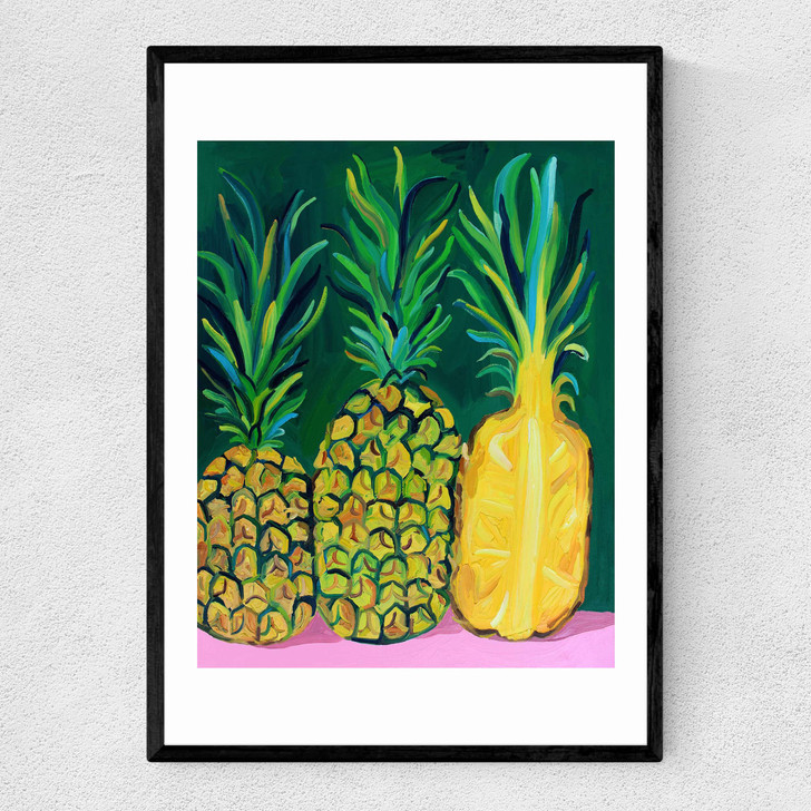Pineapples by Alice Straker Narrow Black Frame Pineapples by Alice Straker Narrow Black Frame