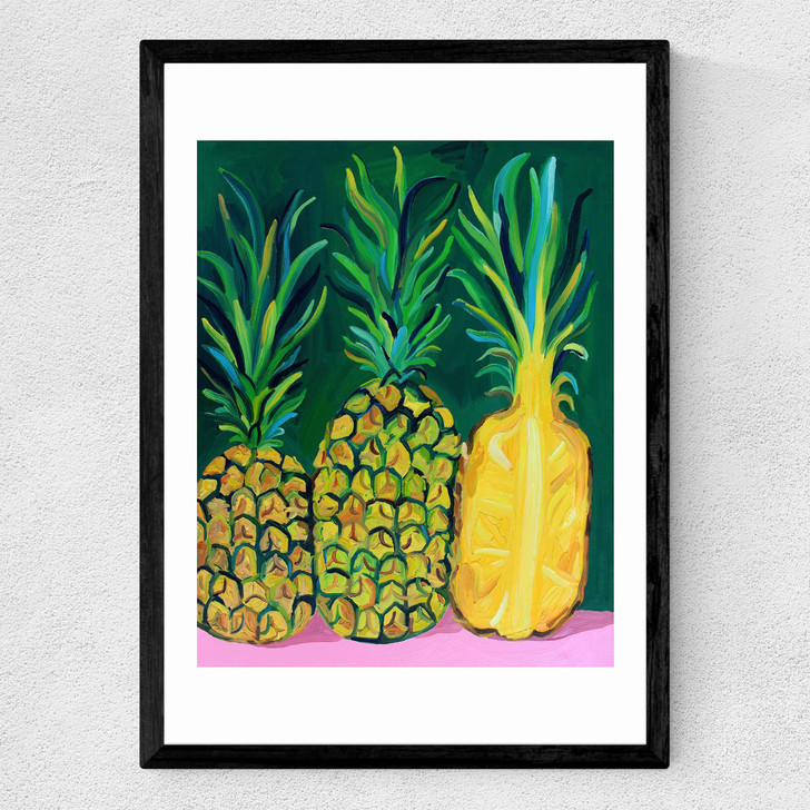 Pineapples by Alice Straker Medium Black Frame Pineapples by Alice Straker Medium Black Frame