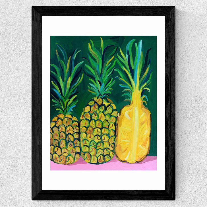 Pineapples by Alice Straker Wide Black Frame Pineapples by Alice Straker Wide Black Frame