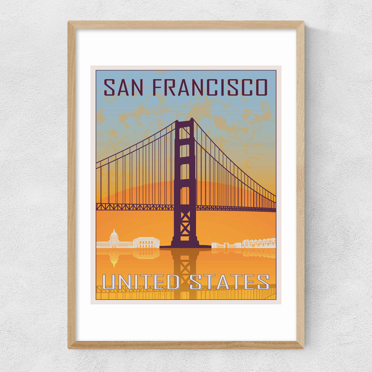 San Fran Narrow Oak Frame