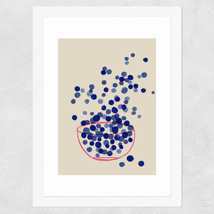Blueberry Wide White Frame