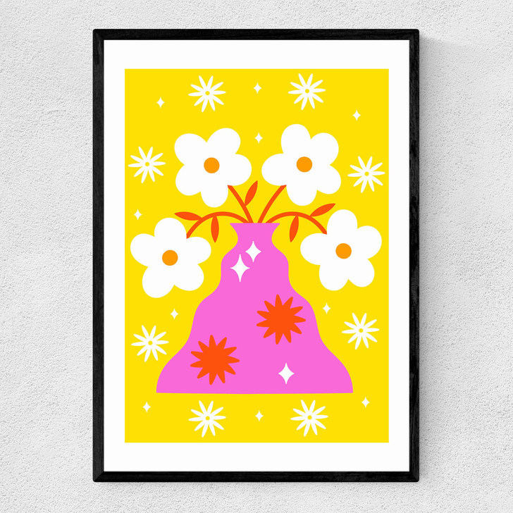 Flowers in my Vase by Ana Jaks Narrow Black Frame Flowers in my Vase by Ana Jaks Narrow Black Frame